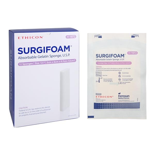 Surgifoam Gelatin Hemostatic Sponge 2x6cm Sterile 7mm LF