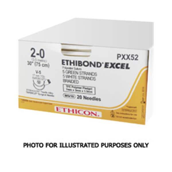 Ethibond Xtra Suture 2 Polyester LR Green 1x20" Braid 2Dz/Bx