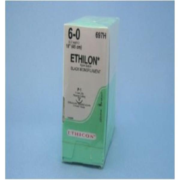 Ethilon Suture 6-0 Nylon P-1 Black 18" Monofilament 36/Bx