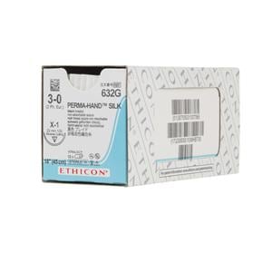 Suture 3-0 Silk X-1 Perma-Hand Black 18" Braid 12/Bx