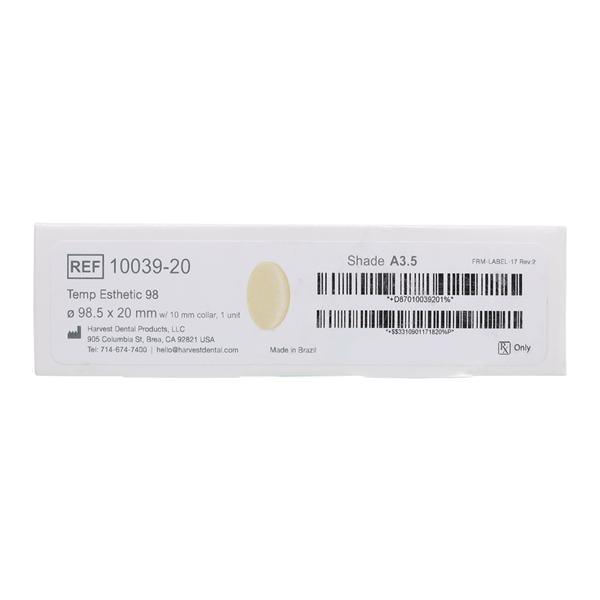 ZCAD Temp Esthetic CAD Disc A3.5 98.5x20 Ea