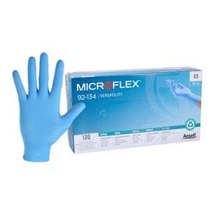 Microflex 92-134 Exam Gloves X-Small Light Blue Non-Sterile, 10 BX/CA