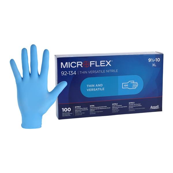 Microflex 92-134 Nitrile Gants Très grand Non stérile Bleu p le 100/boîte