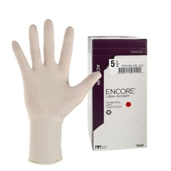 ENCORE Latex Acclaim Latex Surgical Gloves 5.5 Natural 50/Bx