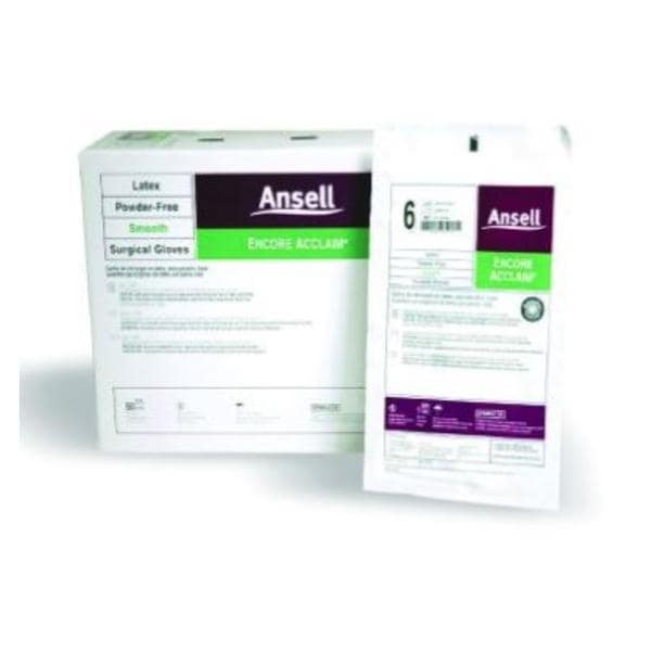ENCORE Latex Acclaim Latex Surgical Gloves 6.5 Natural 50/Bx