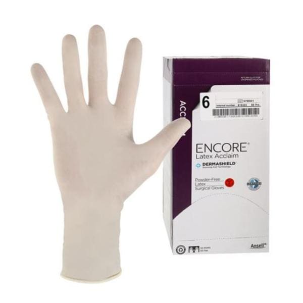 ENCORE Latex Acclaim Latex Surgical Gloves 6 Natural 50/Bx