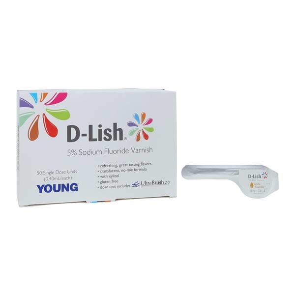 D-Lish Fluoride Unit Dose 5% NaF 0.4 mL Vanilla Cupcake 50/Bx