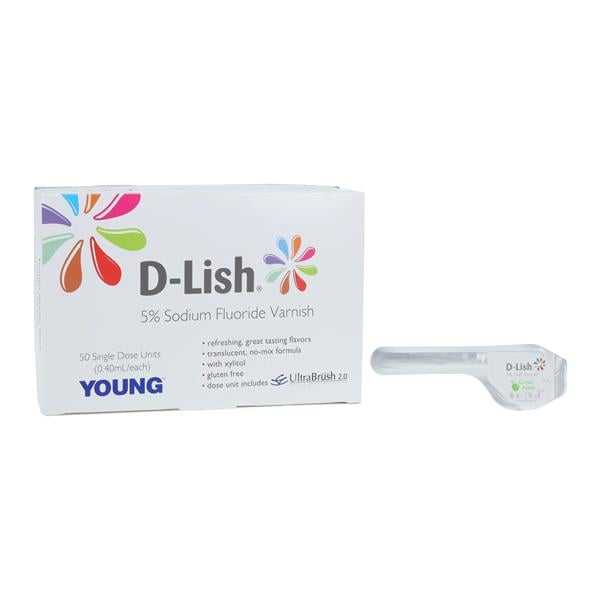 D-Lish Fluoride Treatment 5% Sodium Fluoride Fresh Green Apple 50/Bx