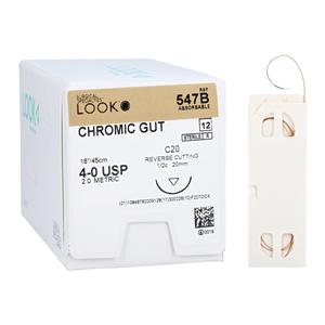 Suture gut chrom C-20 4/0 12/Boîte