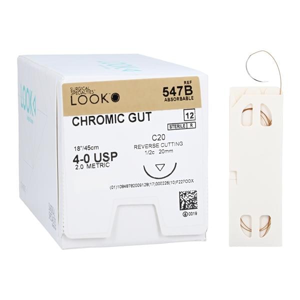 Suture gut chrom C-20 4/0 12/Boîte