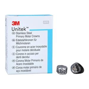 3M™ Unitek™ Crowns Size 2 1st Primary Upper Left Molar Replacement Crowns 5/Bx