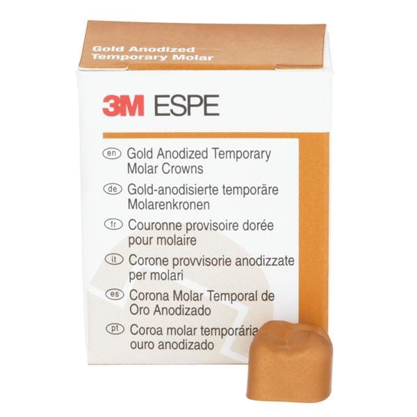 3M™ Unitek™ Gold Anodized Crowns Size 1 1st URM Replacement Crowns 5/Bx