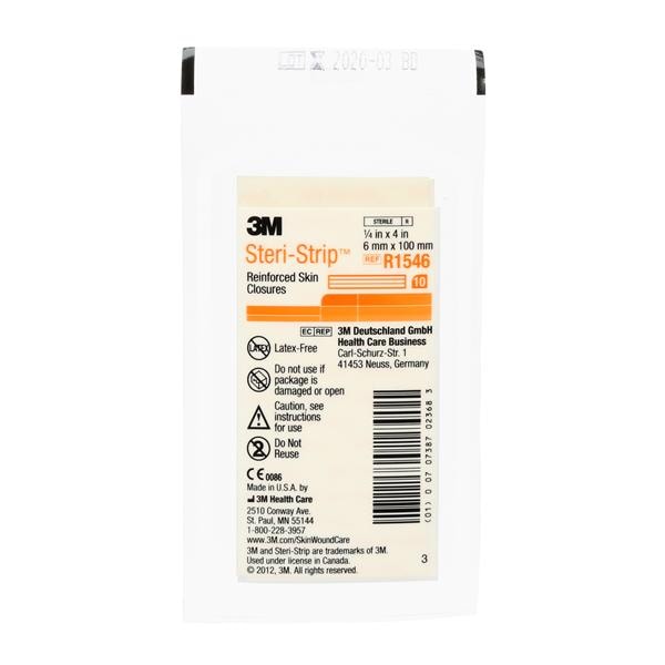 Steri-Strip Skin Closure Strip Non-Woven Rayon Backed 1/4x4" White 50/Bx