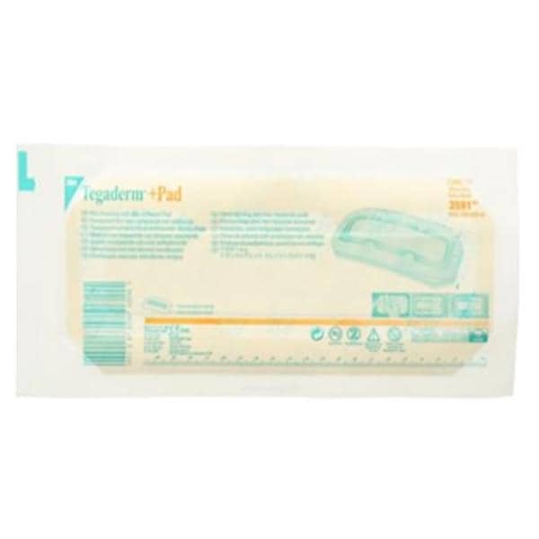 Tegaderm +Pad Film Island Dressing 3-1/2x10" Sterile Non-Adherent Trans Abs LF, 4 CN/CA