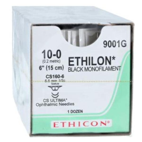 Ethilon Suture 10-0 6" Nylon Monofilament CS160-6/CS160-6 Black 12/Bx