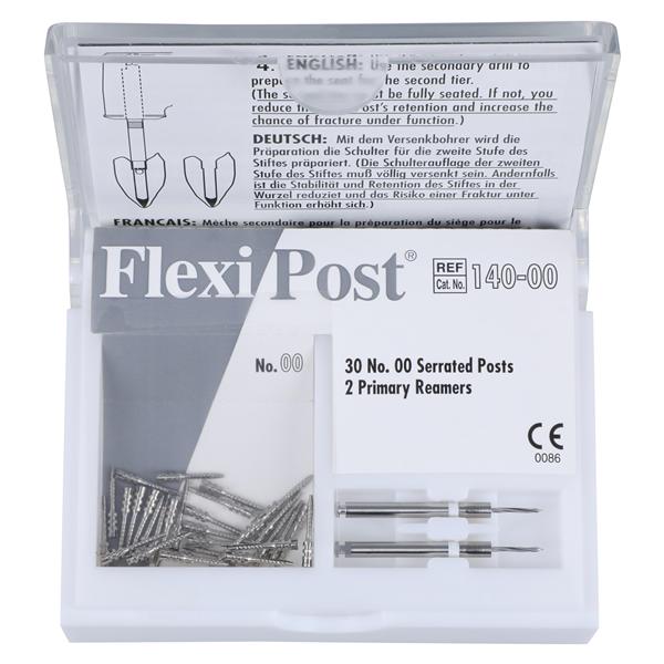 Flexi-Post Posts Stainless Steel Size 00 White Parallel Sided Pk