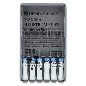 Maxima Hand Hedstrom Files 21 mm Size 15 Stainless Steel White 6/Pk