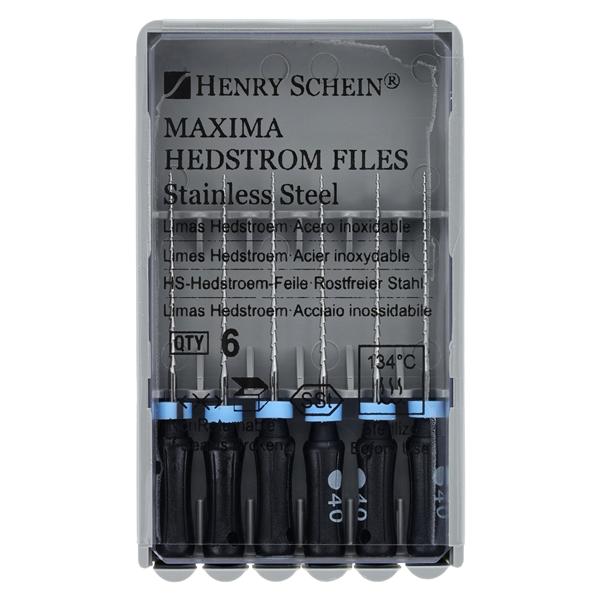 Maxima Hand Hedstrom Files 21 mm Size 40 Stainless Steel Black 6/Pk