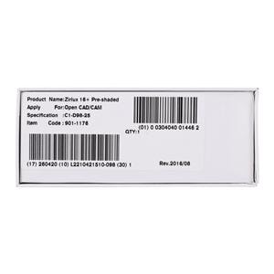 Zirlux16+ Zirconia Disc Preshaded C1 98x25 Ea