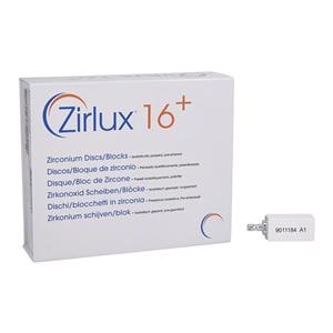 Zirlux 16+ Zirconia Block Preshaded A1 40mm x 19mm x 15mm 6/Bx