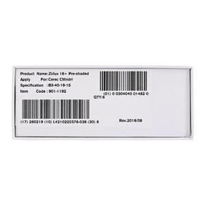 Zirlux 16+ Zirconia Block Preshaded B3 40mm x 19mm x 15mm 6/Bx