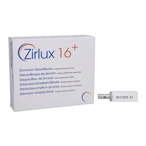Zirlux 16+ Zirconia Block Preshaded A1 55mm x 19mm x 15mm 5/Pk