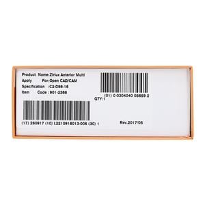 Zirlux Anterior Zirconia Disc Multi Layer C2 98x16 Ea