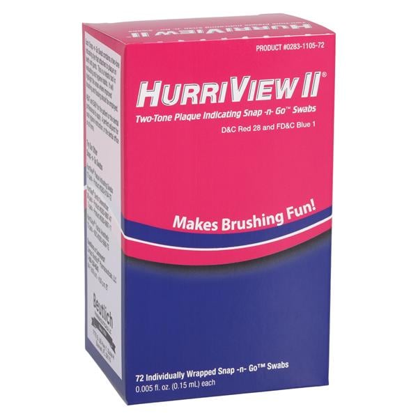 HurriView II Snap-n-Go Swabs Plaque Indicating .15mL Rd Indvdly Wrpd 72/Bx