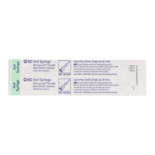 Needleless Syringe 3cc Clear Luer Lock Low Dead Space 800/Ca