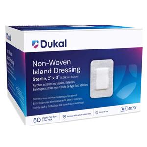 Caliber Cotton Island Dressing 2x3" Sterile Adhesive Absorbent LF, 1 BX/CA