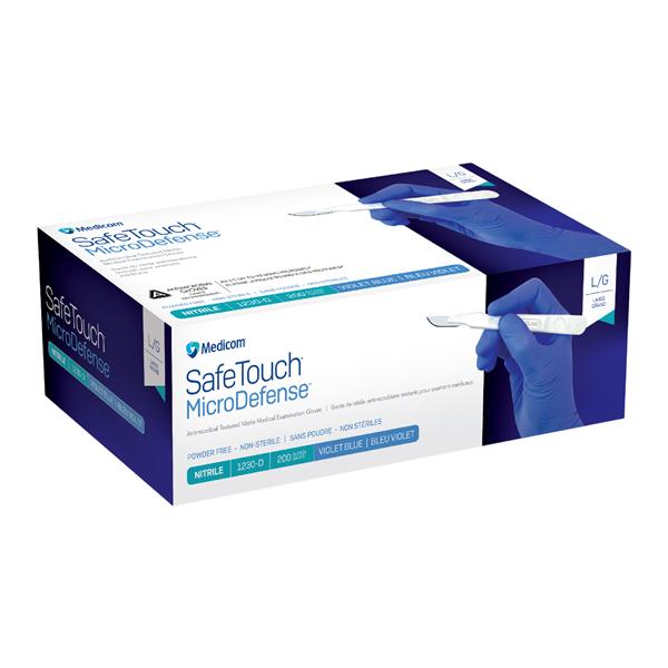 SafeTouch MicroDefense Nitrile Gants Grand Non stérile Bleu violet 200/boîte, 10 BX/CA