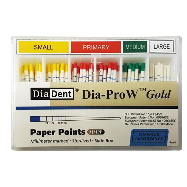 Dia-Pro W Gold Paper Points Medium Bx
