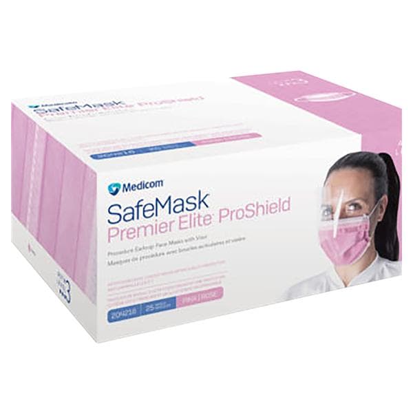 SafeMask Premier Elite ProShield Masque ASTM niveau 3 Rose  25/boîte, 4 BX/CA