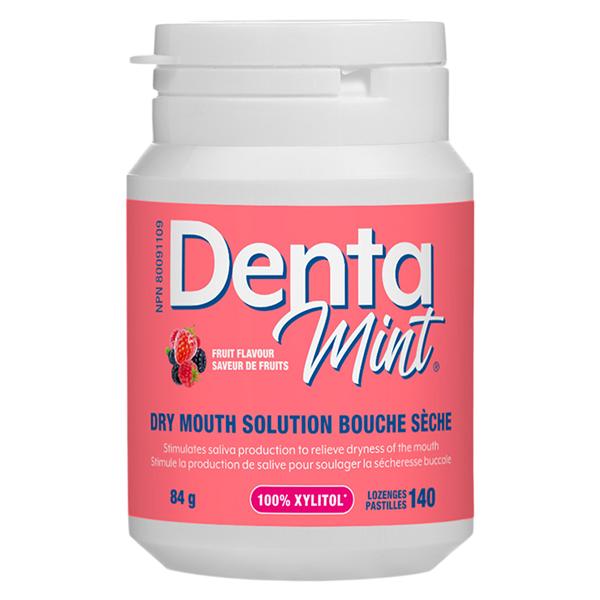 Denta Dry Mouth Xylitol Sweetened Mints Jar Fruit 140/Jar