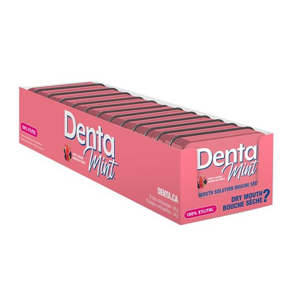 Denta Mints Xylitol Sweetened Mints Display Box Fruit 12/Bx