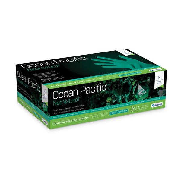 NeoNatural Polychloroprene Gloves Medium Emerald Green Non-Sterile, 10 BX/CA