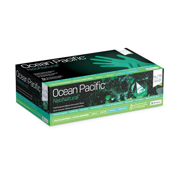 NeoNatural Polychloroprene Exam Gloves X-Large Emerald Green Non-Sterile, 10 BX/CA