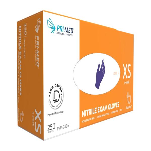Blueberry Nitrile Exam Gloves X-Small Purple _ 250/Bx