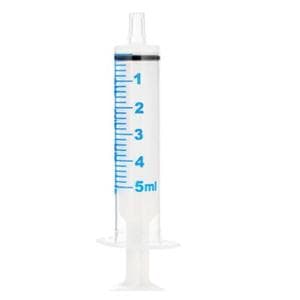 Oral Syringe Plastic Clear/Blue Print, 5 BX/CA