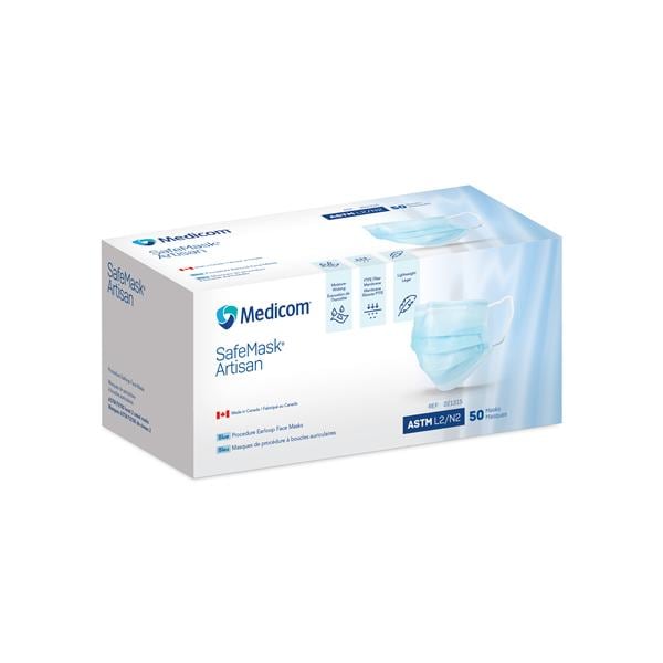 SafeMask Artisan Face Mask ASTM Level 2 Blue 50/Bx