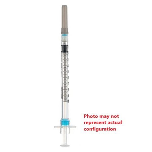 TB Syringe/Needle 22gx1-1/2" 1mL Fixed Needle Safety Low Dead Space 100/Bx, 24 BX/CA