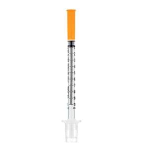 Insulin Syringe/Needle 27gx1/2" 1mL Fixed Needle Standard Low Dead Space 100/Bx, 10 BX/CA