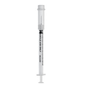 TB Syringe/Needle 27gx1/2" 1mL Safety Low Dead Space 100/Bx, 8 BX/CA