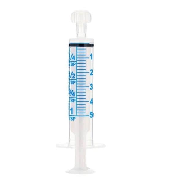 Oral Syringe Plastic Clear/Blue Print, 4 BX/CA