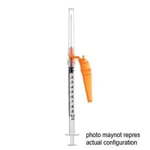 Sol-Care Safety Syringe/Needle 22gx1-1/2" 5mL Luer Lock Safety Shield LDS 50/Bx, 6 BX/CA