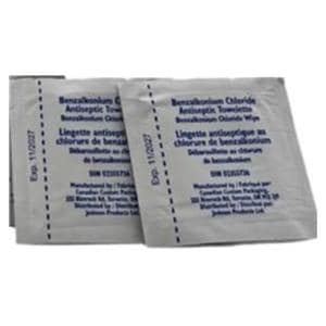 Towelette Antiseptic BZK 0.13% Benzalkonium Chloride 2500/Ca