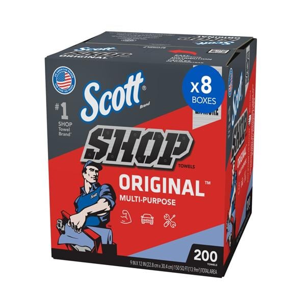 Scott Lint Free Towel Disposable Cellulose / Polyester Fiber 19x12" Blue 8/Ca