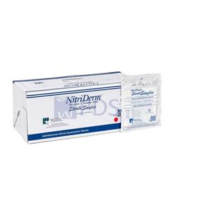 NitriDerm Nitrile/Powder-Free Exam Gloves Medium Blue Sterile, 4 BX/CA