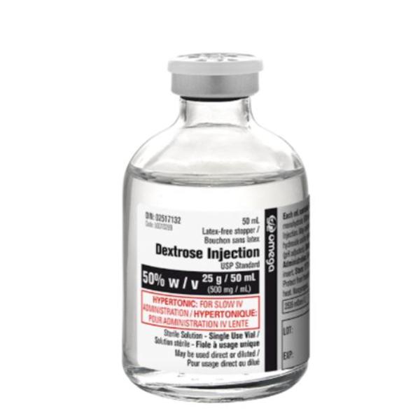 Solution Injection 50% Dextrose Vial Ea, 10 EA/CA