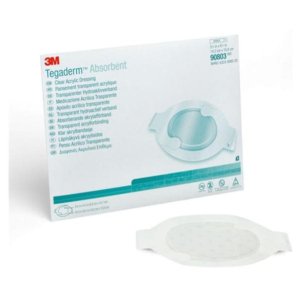 Tegaderm Acrylic Transparent Dressing Oval Adhesive Transparent, 4 BX/CA
